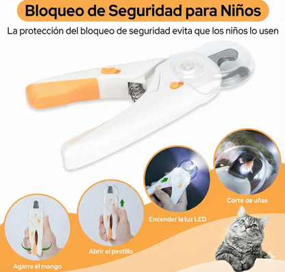 Cortaúñas SafePaws™ con Luz LED - Corte Seguro y Sin Dolor