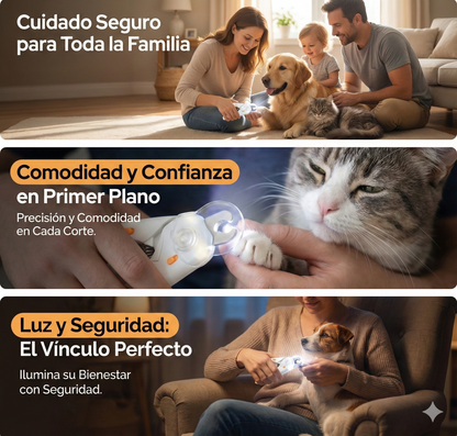 Cortaúñas SafePaws™ con Luz LED - Corte Seguro y Sin Dolor